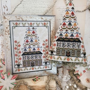 Hello From Liz Mathews Ninth Day of Christmas Sampler and Tree Cross Stitch Pattern ~ Liz Mathews Cross Stitch ~ New Cross Stitch