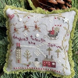 NEW! Shepherd's Bush DASHING Through the Snow  Cross Stitch Pattern ~ Shepherd's Bush Cross Stitch ~ Christmas Cross Stitch