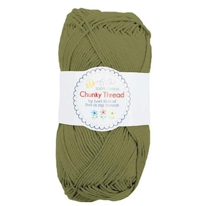 May include: A skein of olive green 100% cotton yarn called "Chunky Thread" by Lori Holt of Bee in my Bonnet.