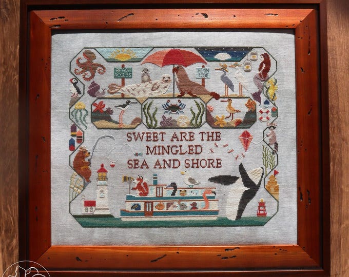 NEW! the Blue Flower Sea & Shore Cross Stitch Chart ~ Anabella's ...