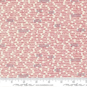 Moda Sweetwater Vintage Town News Cream Red Fabric ~ Fabric by the Yard ...