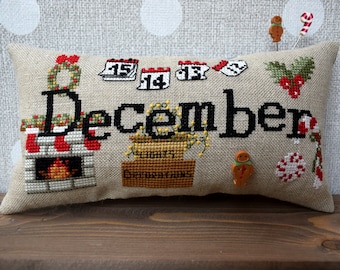 When I THINK of DECEMBER PDF Cross Stitch Pattern by Puntini Puntini - Immediate Download pdf file