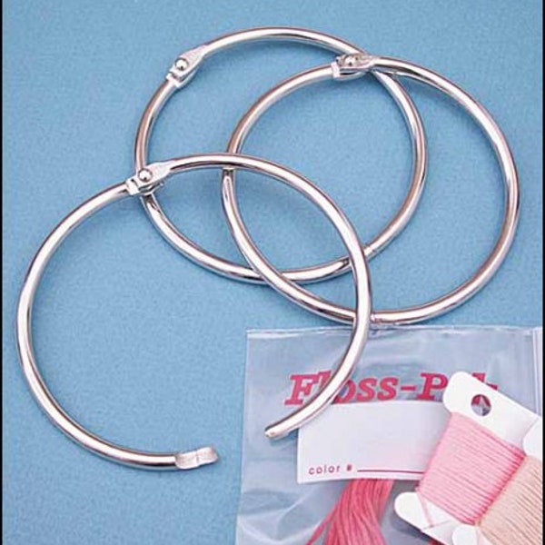 3" Metal Ring - Floss Key Ring - Three Inch Metal Ring - Floss Organizer - Thread Keep - SET OF 3