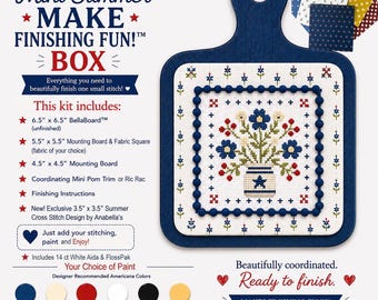 Mini Summer Cross Stitch Make Finishing Fun™ Box | Summer Cross Stitch Finishing Kit | BellaBoard Finish Kit | Limited Summer Stitch Box