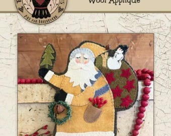Teresa Kogut Right Jolly Ol Elf Wool Applique Pattern  ~  Christmas Wool Applique ~ Wool Applique Pattern - Teresa Kogut Wool Applique