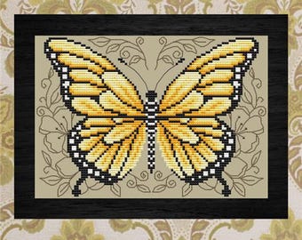 Shannon Christine Yellow Butterfly Cross Stitch Pattern - Summer Cross Stitch ~ Shannon Christine Cross Stitch ~ Anabella's Cross Stitch