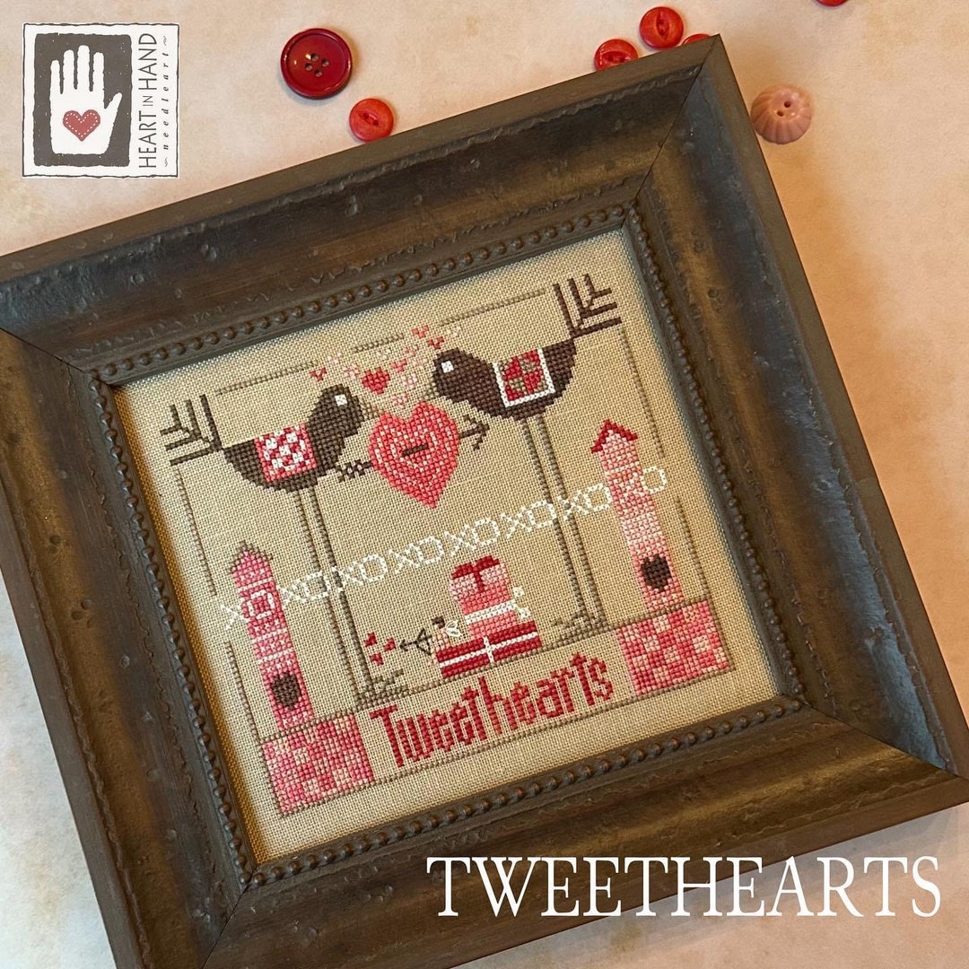 Heart in Hand TWEETHEARTS Cross Stitch Pattern Valentine Cross Stitch
