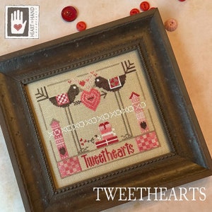 Heart In Hand ~ TWEETHEARTS Cross Stitch Pattern ~ Valentine Cross Stitch ~ Heart In Hand Cross Stitch