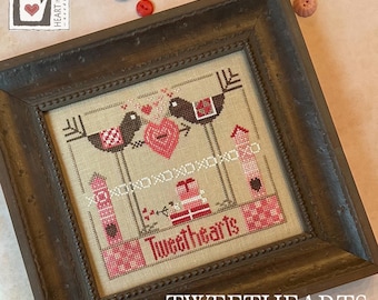 Heart In Hand ~ TWEETHEARTS Cross Stitch Pattern ~ Valentine Cross Stitch ~ Heart In Hand Cross Stitch