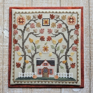 Waxing Moon Designs Little House in the Autumn Wood Cross Stitch Pattern  ~ Autumn  Cross Stitch  ~ Anabella's