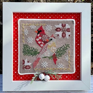 Jan Hicks Creates Love - Birds Of Color 3 Cross Stitch Pattern ~ Cardinal Cross Stitch ~ Anabella's Cross Stitch