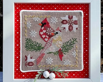 Jan Hicks Creates Love - Birds Of Color 3 Cross Stitch Pattern ~ Cardinal Cross Stitch ~ Anabella's Cross Stitch