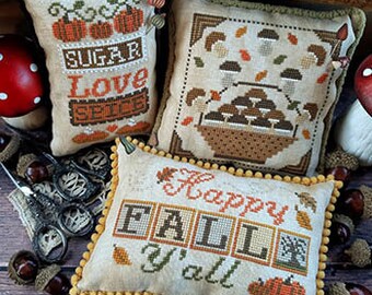 Puntini Puntini Fall Trio Cross Stitch Pattern ~ New Cross Stitch ~ Fall Cross Stitch ~ Autumn Cross Stitch