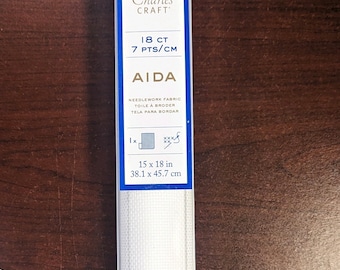Charles Craft Standard Aida 18 Count 15"X18" WHITE AIDA ~ 18 Count Aida