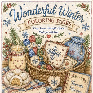 Wonderful Winter Coloring Book | Cozy Winter Coloring Pages | Printable Adult Coloring Book | Instant Download | Winter Craft Gift