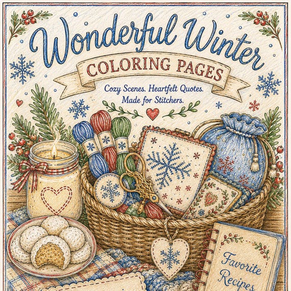 PDF Wonderful Winter Coloring Book PDF | Cozy Winter Coloring Pages | Printable Adult Coloring Book | Instant Download | Winter Craft Gift