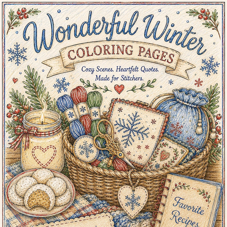 Wonderful Winter Coloring Book PDF | Cozy Winter Coloring Pages | Printable Adult Coloring Book | Instant Download | Winter Craft Gift