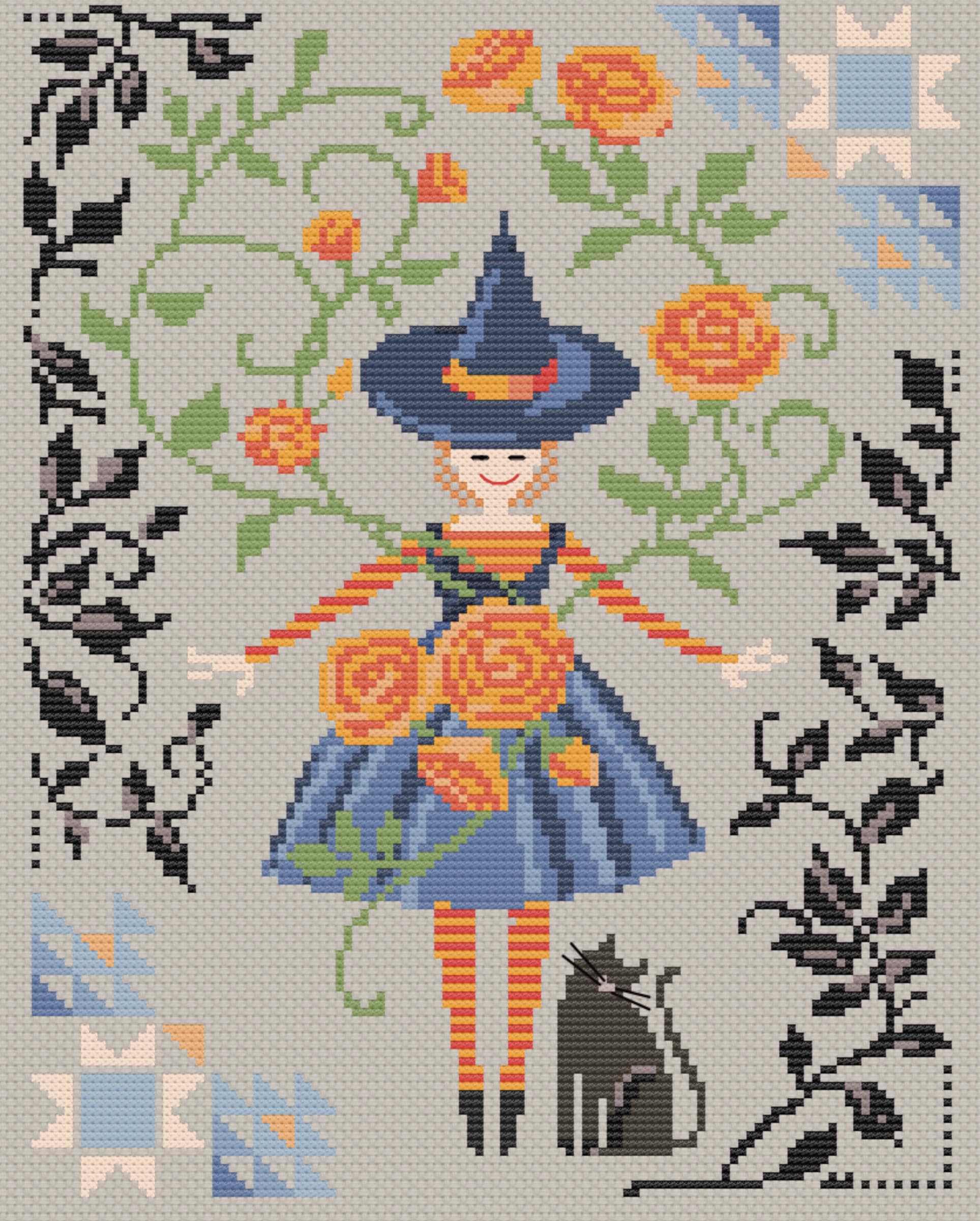 Robin Pickens Garden Spells Cross Stitch Chart ~ Anabella's