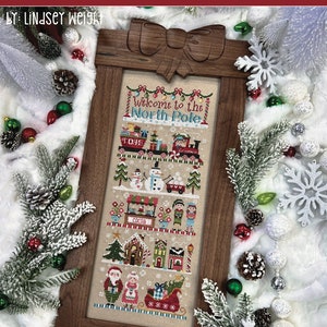 Primrose Cottage Stitches Welcome to the North Pole Cross Stitch Pattern  ~ Christmas Cross Stitch