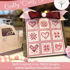 Anabella's Needleart Quilty Cross Stitch™  VALENTINE'S DAY Cross Stitch Pattern ~  Valentine's Cross Stitch ~ Anabella's Cross Stitch