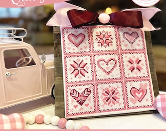 Anabella's Needleart Quilty Cross Stitch™  VALENTINE'S DAY Cross Stitch Pattern ~  Valentine's Cross Stitch ~ Anabella's Cross Stitch