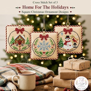 Home For The Holidays™ – Christmas Keepsakes™ Cross Stitch Chart Collection – Set of 3 - Christmas Cross Stitch - Counted Cross Stitch