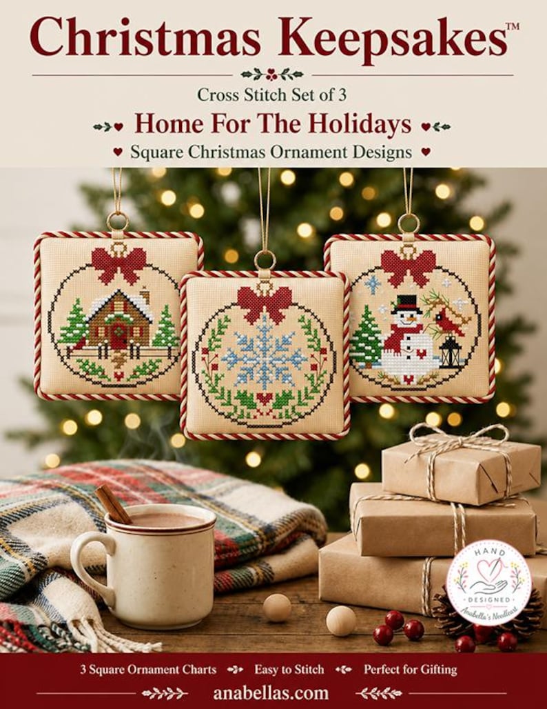 Home For The Holidays™ – Christmas Keepsakes™ Cross Stitch Chart Collection – Set of 3 - Christmas Cross Stitch - Counted Cross Stitch