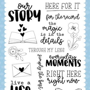 New! Carta Bella OUR STORY MATTERS Here For It Stamp Set ~ 4" x 6" Photopolymer Stamp Set