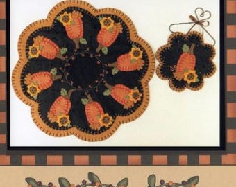 Penny Lane Primitives Autumn Evening Wool Applique Pattern ~ Autumn Wool Applique Pattern ~ Fall Wool Applique Pattern ~  Anabella's Wool