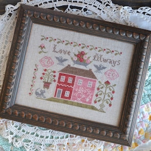 Annie Beez Folk Art LOVE ALWAYS Cross Stitch Pattern