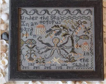 Blackbird Designs Octopus' Garden Cross Stitch Pattern ~ Summer Cross Stitch ~ Blackbird Designs Cross Stitch