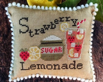 2024 Nashville Needlework Market - Puntini Puntini Strawberry Lemonade Cross Stitch Chart -~ Anabella's