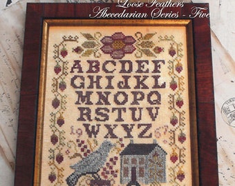 Blackbird Designs LOOSE FEATHERS BLUEBIRD of Happiness Cross Stitch Pattern