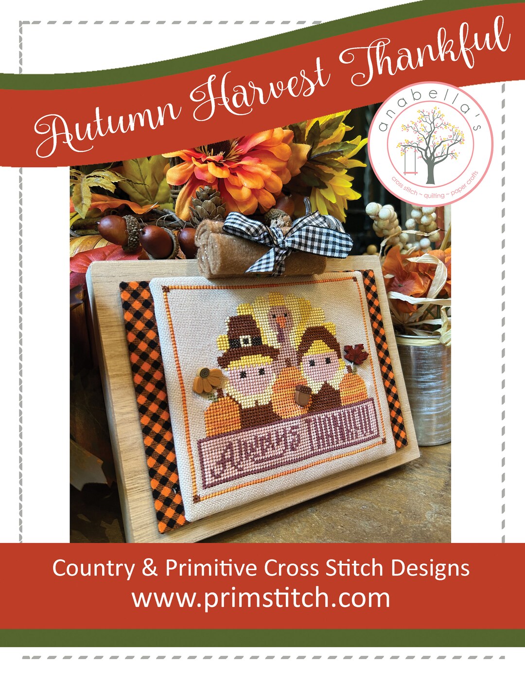 PDF Anabella's Needleart Autumn Harvest Thankful Cross Stitch Pattern ...