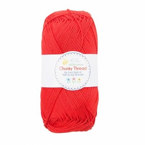 May include: A ball of bright red chunky yarn, 100% cotton, labeled "Chunky Thread by Lori Holt of Bee in my Bonnet."