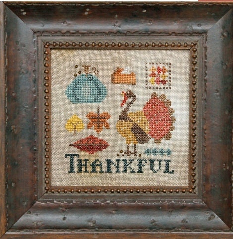 Heart in Hand Doodles THANKSGIVING Cross Stitch Pattern ~ Fall Cross Stitch ~ Autumn Cross Stitch