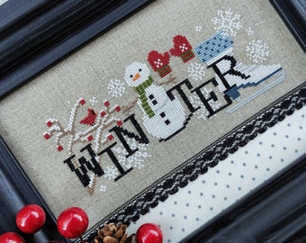 When I THINK of WINTER PDF Cross Stitch Pattern by Puntini Puntini - Immediate Download pdf file