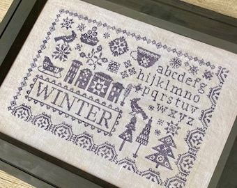 Blueberry Ridge Designs Sampler Seasons Winter Cross Stitch Pattern ~ New Cross Stitch