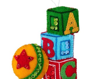 Bucilla Felt Stocking Applique Kit ~ Toyland Treasure Felt Ornaments Christmas Kit ~ Christmas Felt  Ornaments ~ Christmas Felt Applique Kit