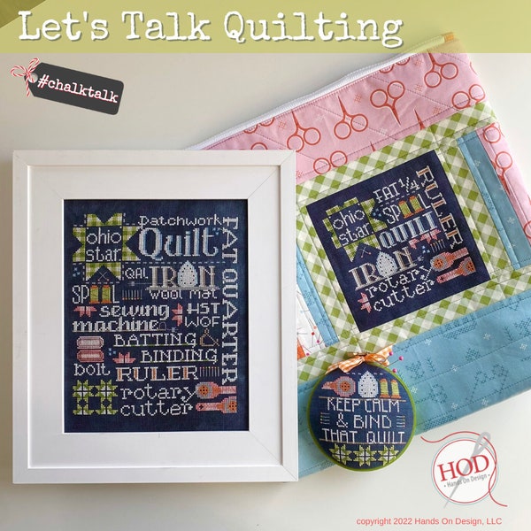 Hands on Design LET'S TALK QUILTING Cross Stitch Pattern - Let's Talk Cross Stitch