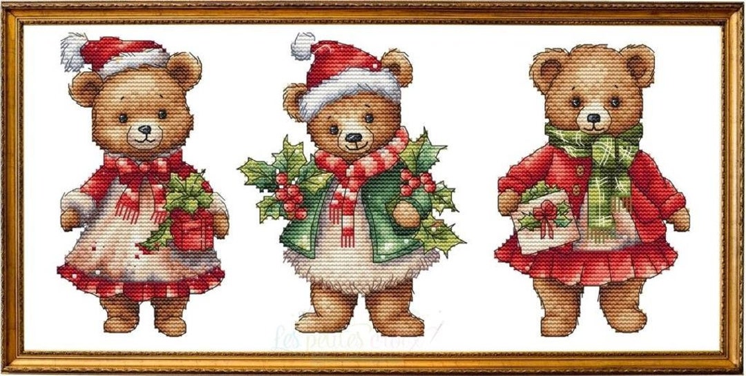 Les Petites Croix De Lucie Christmas Bears Cross Stitch Pattern ...