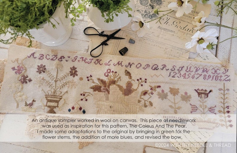 Pre-Order ~ Brenda Gervais With Thy Needle & Thread The Coleus and the Pear Cross Stitch Pattern  ~ New Cross Stitch ~ Anabella's Online Cross Stitch Store