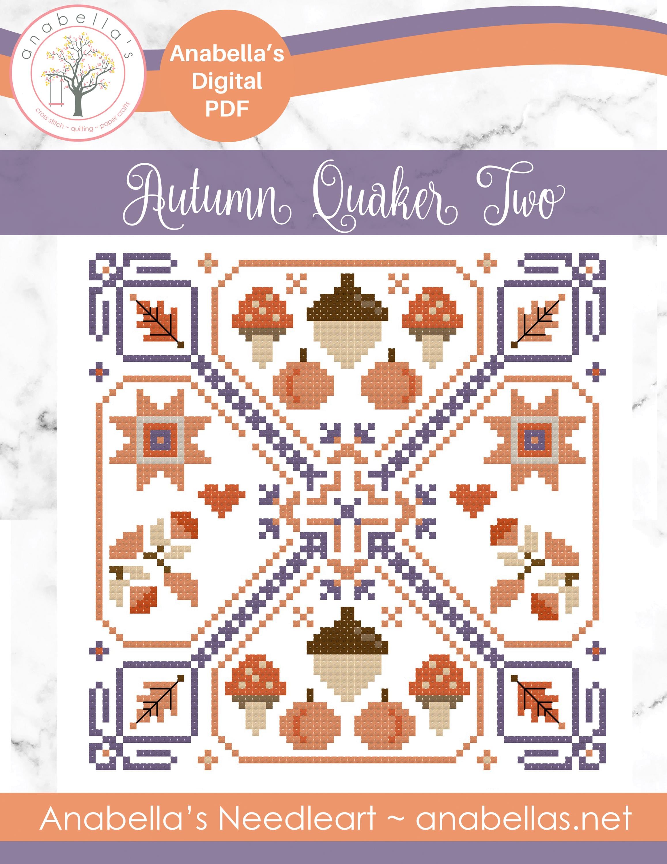 Digital Cross Stitch Pattern ~ Autumn Quaker Two Cross Stitch Chart ...