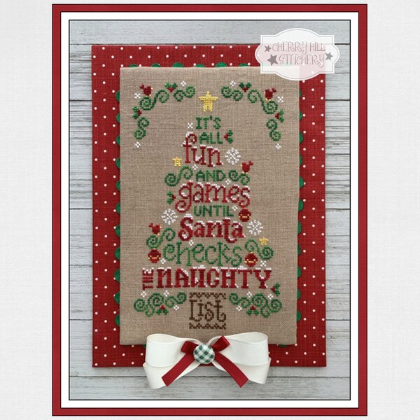 Cherry Hill Stitchery Cross Stitch Pattern The NAUGHTY LIST  - PDF Cross Stitch Pattern