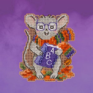 Mill Hill Kit SCHOOL MOUSE  (2023) Cross Stitch Kit - Mill Hill Cross Stitch Kit ~ New Mill Hill Cross Stitch Kits ~ Halloween Cross Stitch