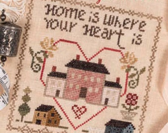 Jeannette Douglas Designs  HOME IS Where Your HEART Is Love #1 Cross Stitch Pattern