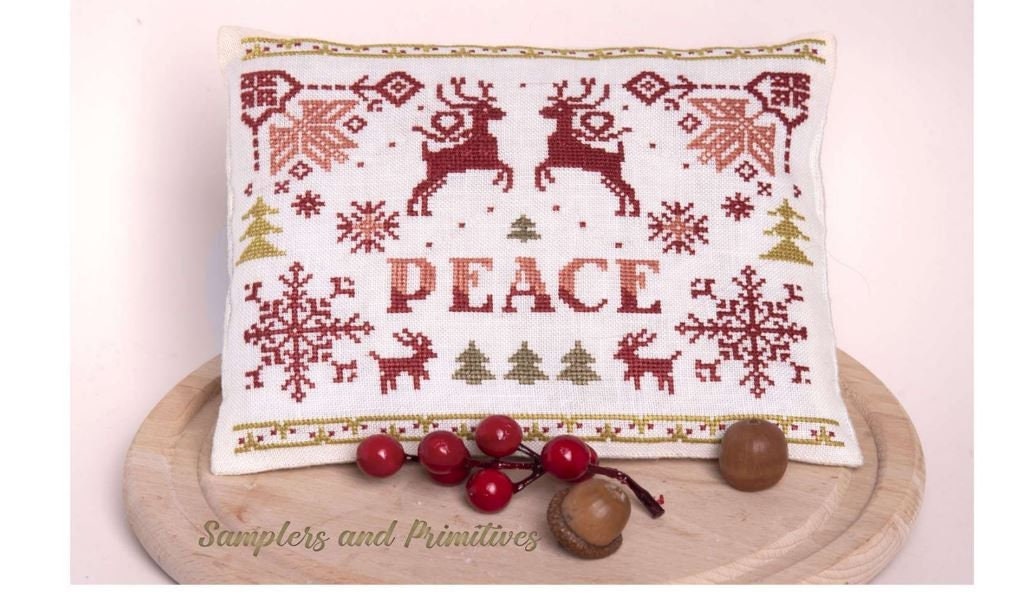 Samplers Primitives Peace PDF Cross Stitch Pattern Instant Download  Christmas Cross Stitch pdf