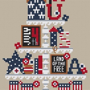 Erin Elizabeth Designs USA TIER  Cross Stitch Chart ~ Patriotic Cross Stitch ~ Anabella's