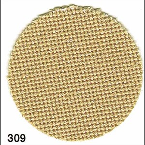 May include: A close-up of a beige woven fabric circle. The fabric has a tight weave and a slightly textured surface.