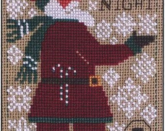 New! PRAIRIE SCHOOLER SANTA 2023  Snowy Night Cross Stitch Pattern - Prairie Schooler Snowy Night ~ New Prairie Schooler Santa